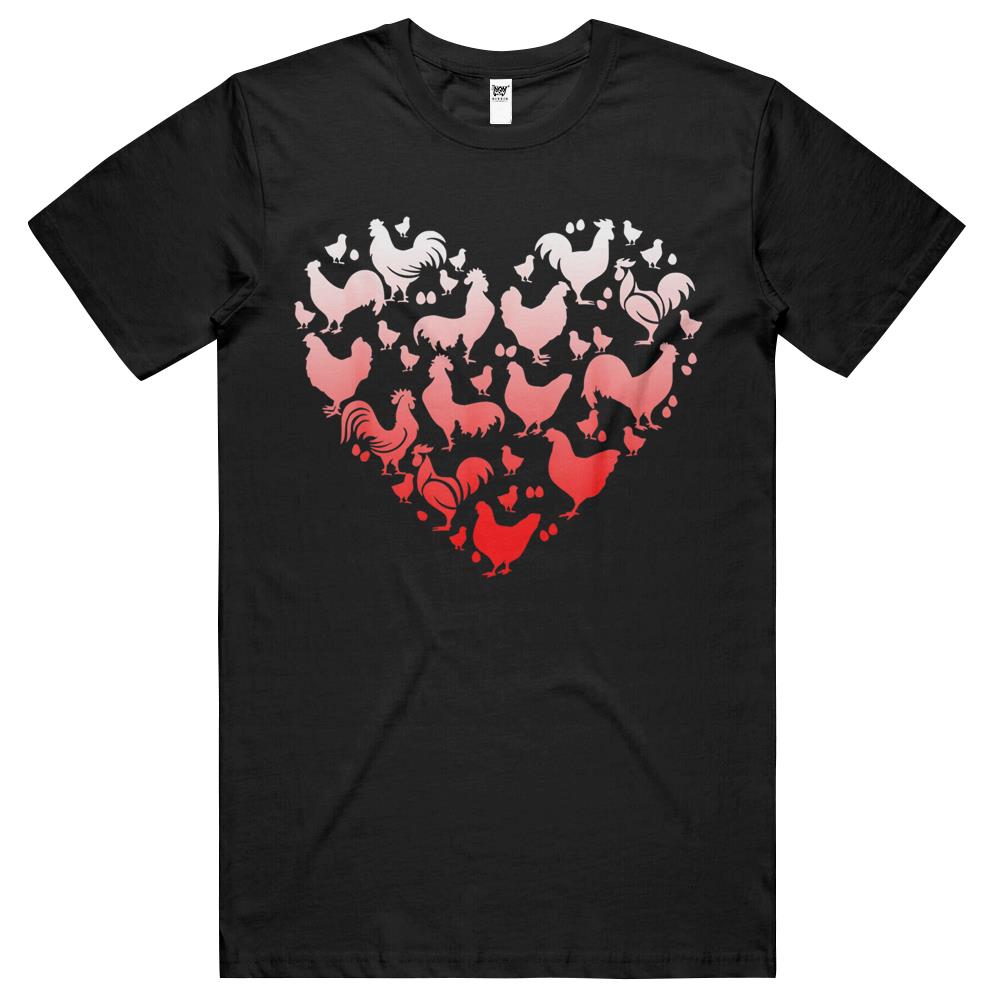 Valentine Day Chicken Heart- Funny Animal Farmer Lover Gifts T Shirts