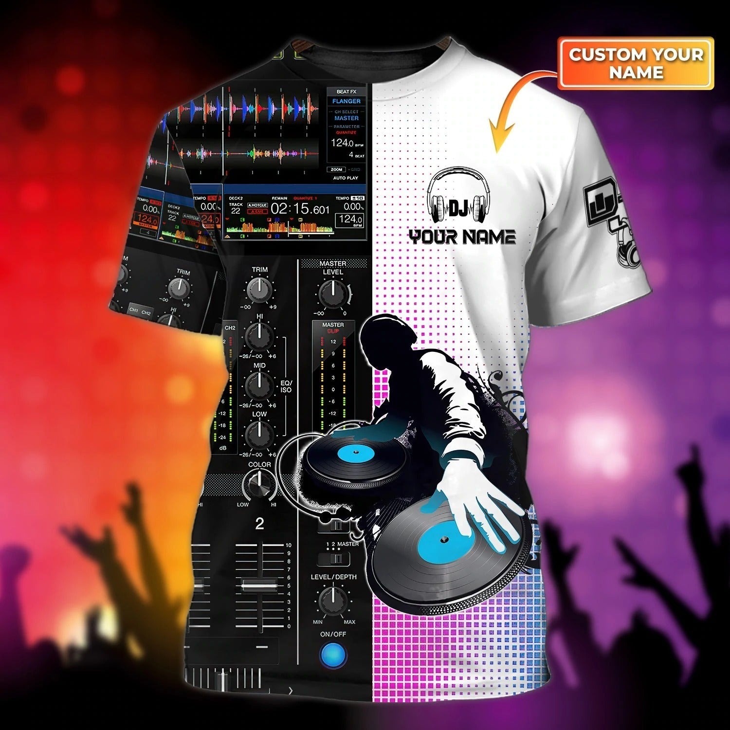 Customized With Name Dj 3D All Over Print Shirt For Men And Woman, Cool Dj Shirts, Best Gift To A Disc Jockey