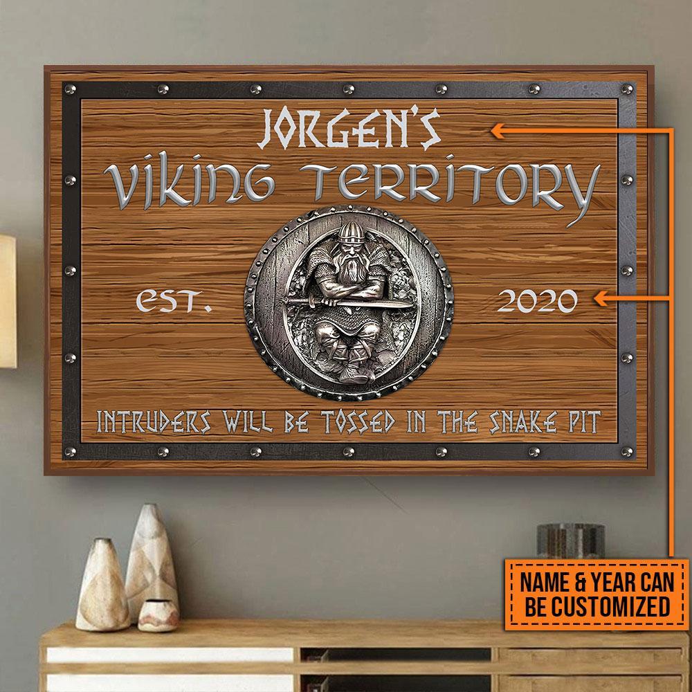 Aeticon Gifts Personalized Viking Territory Canvas Mom Dad Gift Home Decor