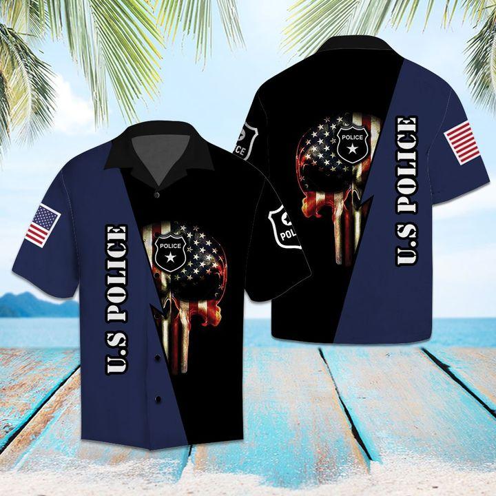 U.S Police Hawaiian Shirt | Unisex | Full Size | Adult | Colorful | HW1291