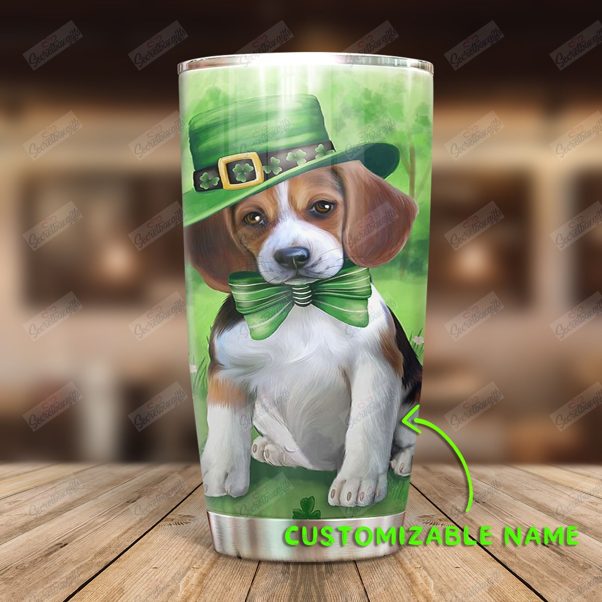 Personalized Beagle Puppy Shamrock Patricks Day Ni2412074Dd Tumbler