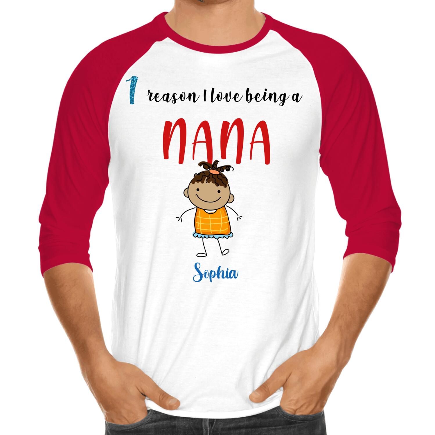 Custom Reasons I love being grandma Front Printed T-Shirt