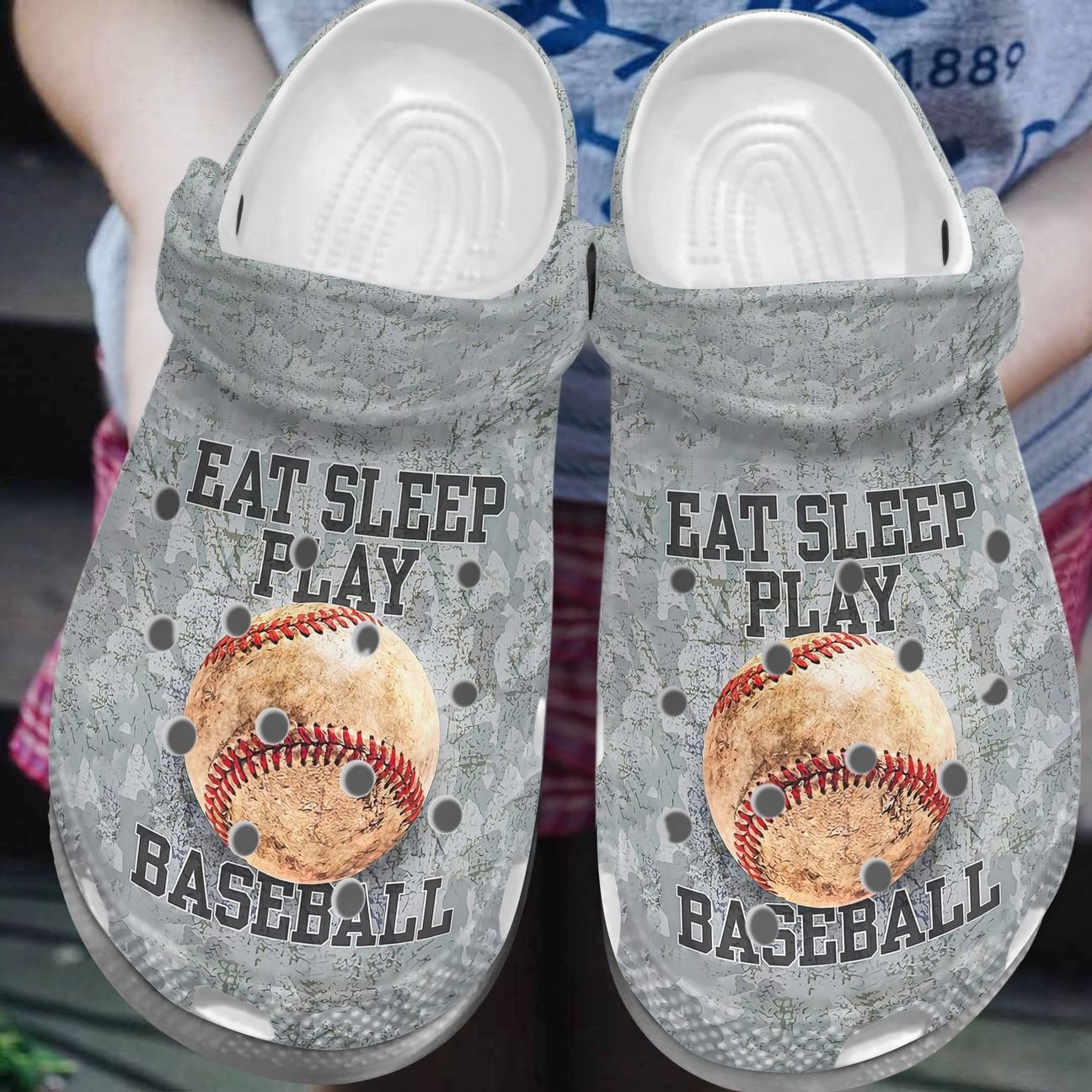 Baseball Personalize Clog, Custom Name, Text, Fashion Style For Women, Men, Kid, Print 3D Eat Sleep Play Baseball