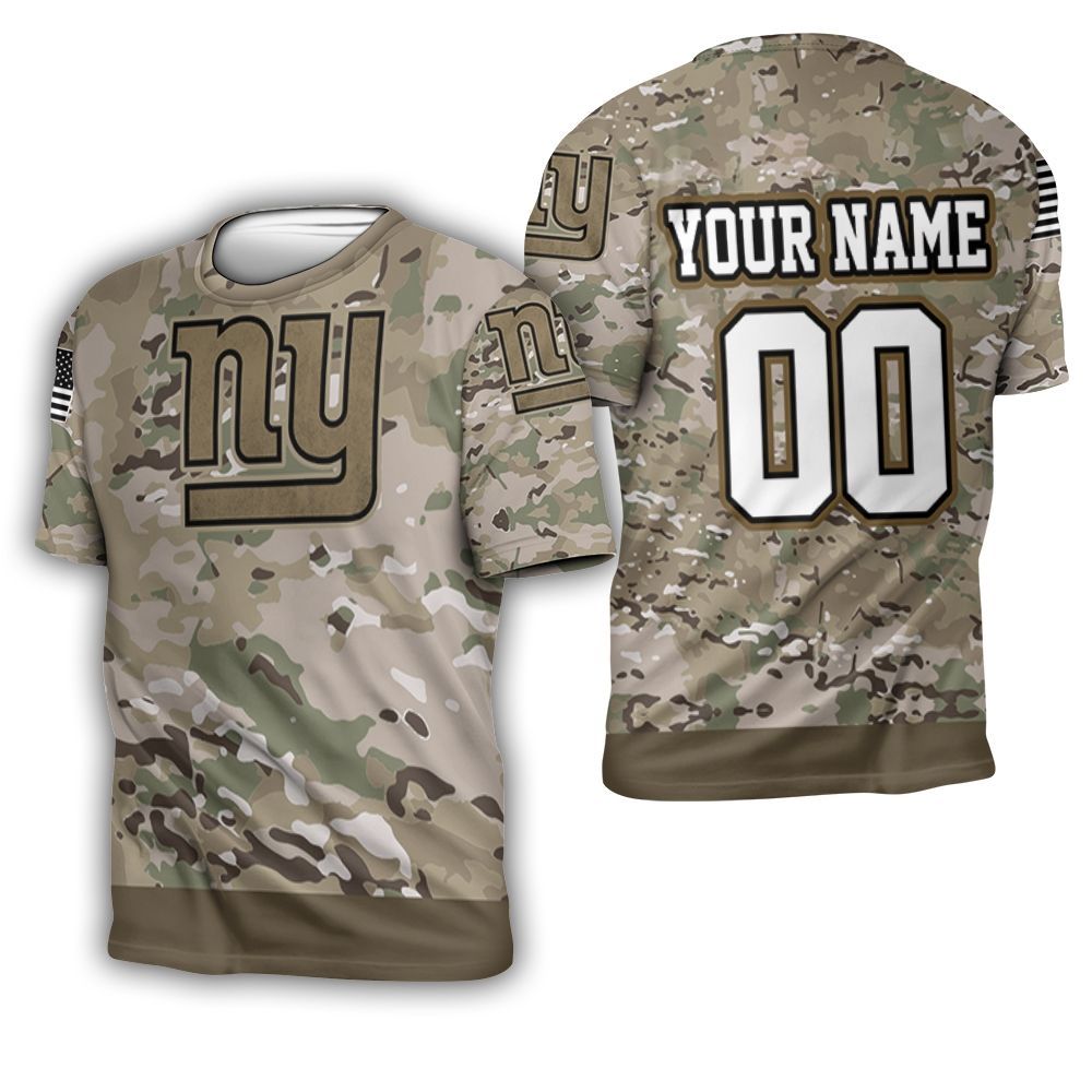 New York Giants Camoflage Pattern 3D Personalized 3D T-Shirt