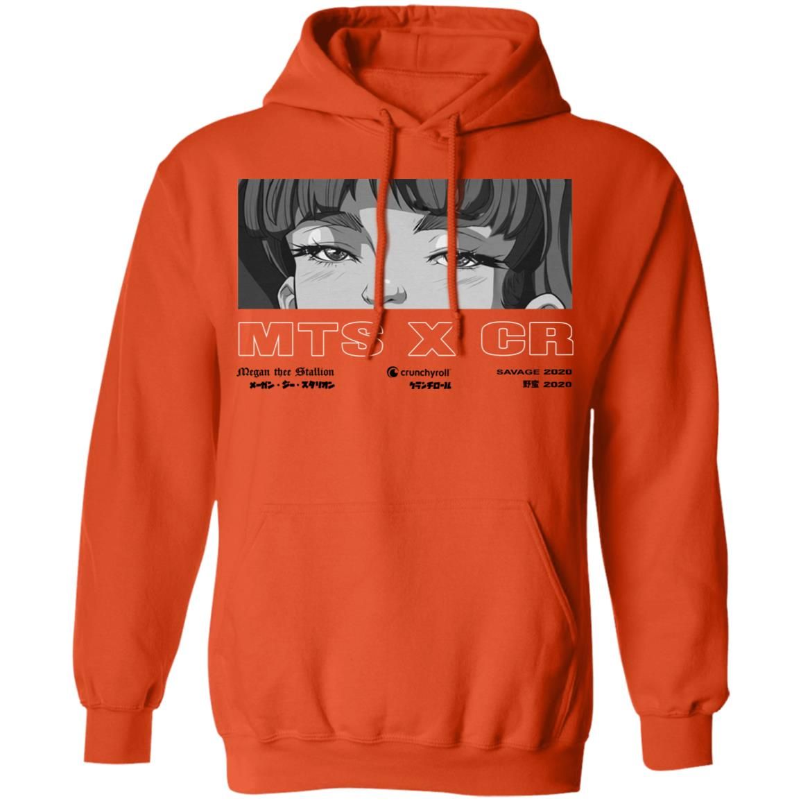 Megan Thee Stallion Crunchyroll Merch Anime Eyes Orange Hoodie T-Shirt