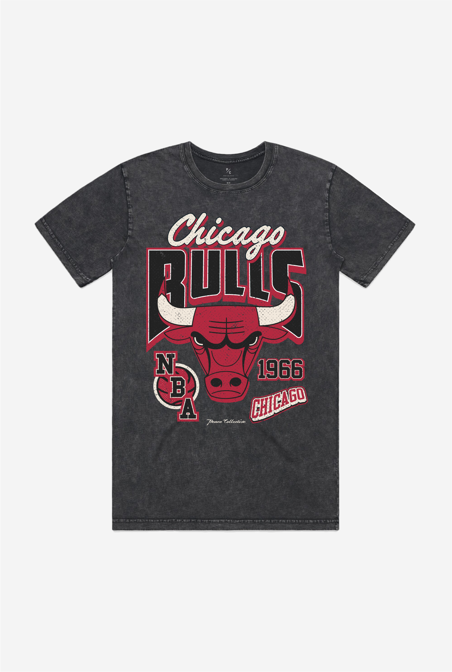 Chicago Bulls Stonewash T-Shirt – Black