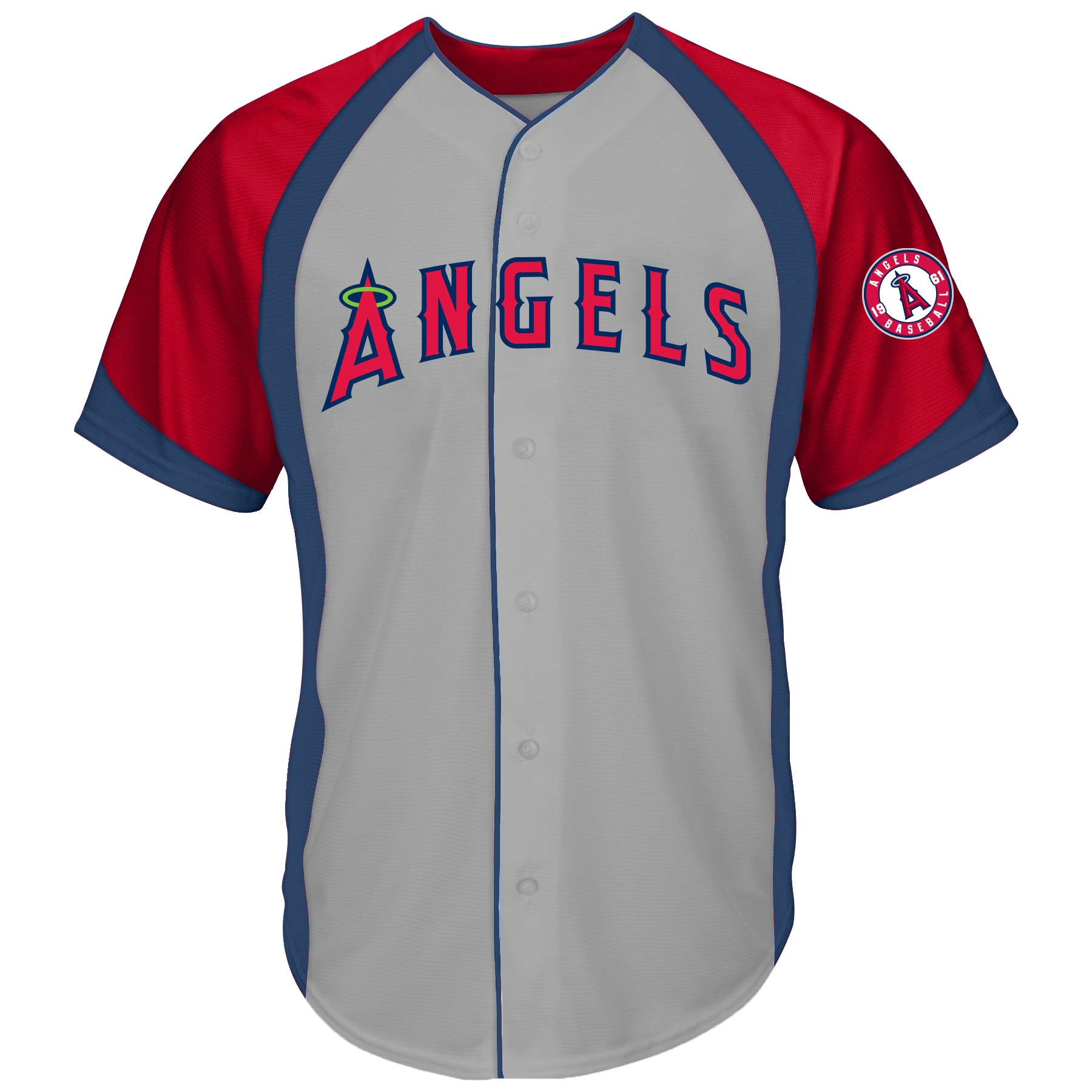 Men’s Los Angeles Angels  Profile Gray Big & Tall Colorblock Team Fashion Jersey