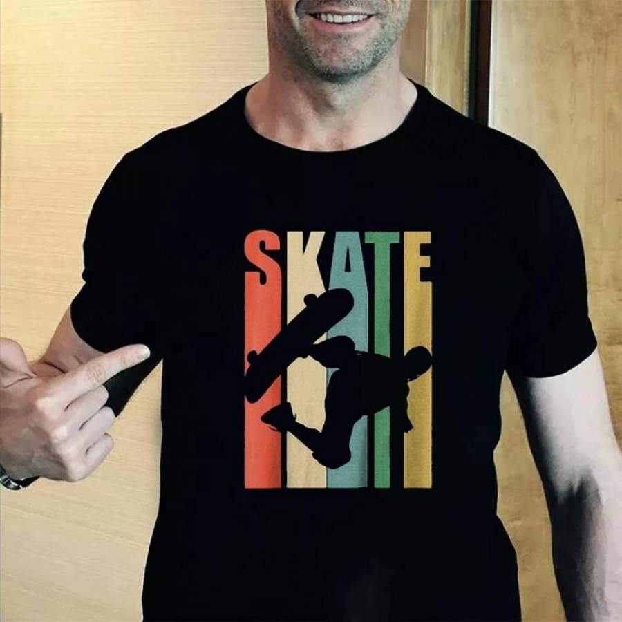 Skateboarder Retro Vintage T-Shirt Sport  Shirt Funny Gift For Skateboarder Skate Tee Shirt