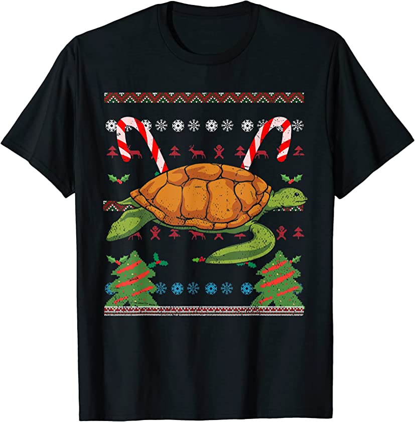 Ugly Christmas Sea Animal Lover Pet Owner Merry Xmas Turtle T-Shirt