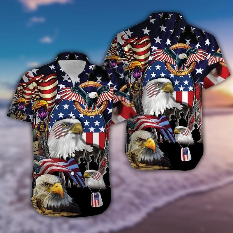 Felacia Patriotic Eagle Unisex Hawaiian Ha92686