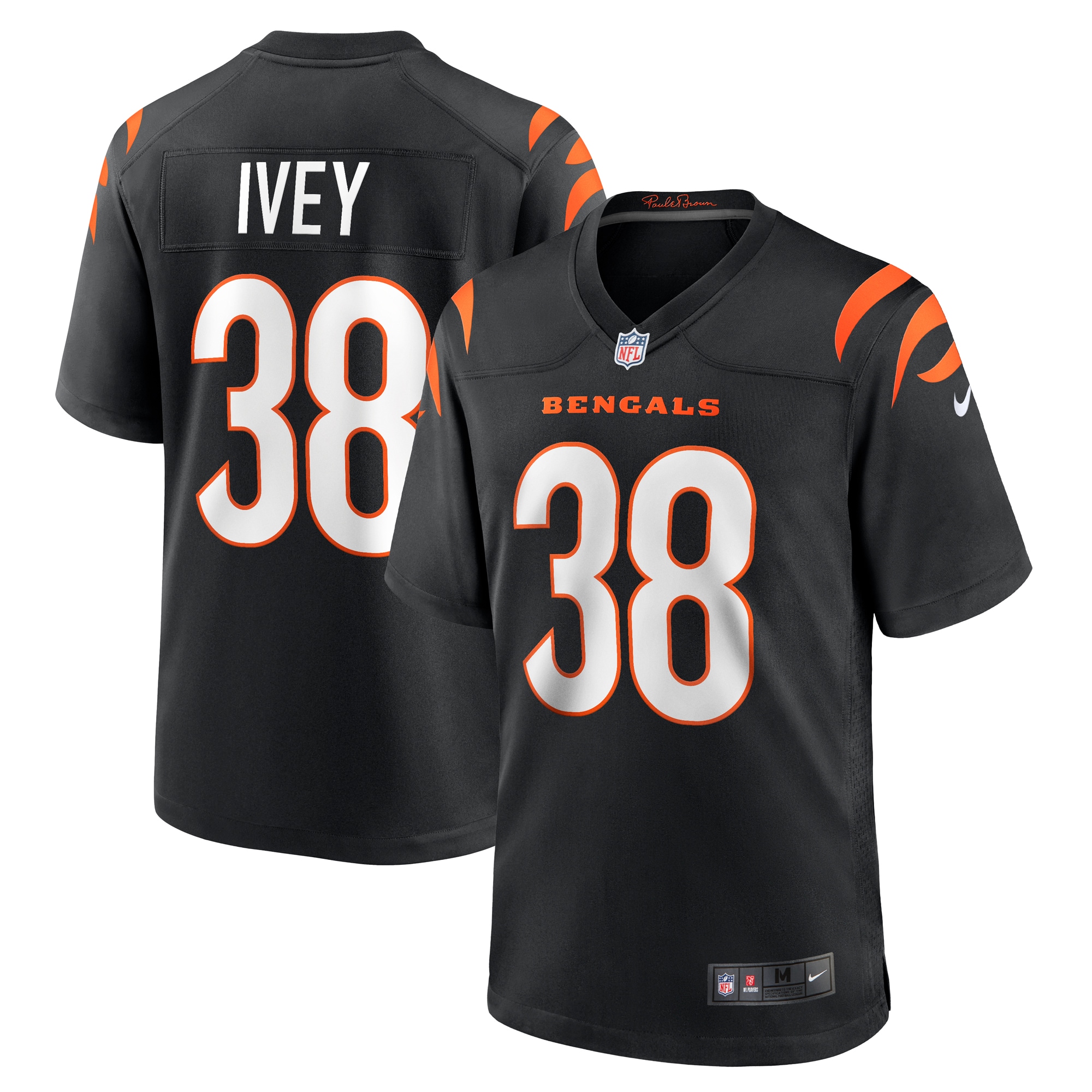 Men’s Cincinnati Bengals DJ Ivey  Black Team Game Jersey