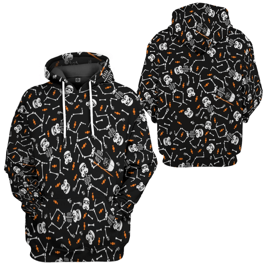 Sw Halloween Shirt Sw Halloween Stormtrooper Skeleton Black Hoodie Sw Halloween Hoodie