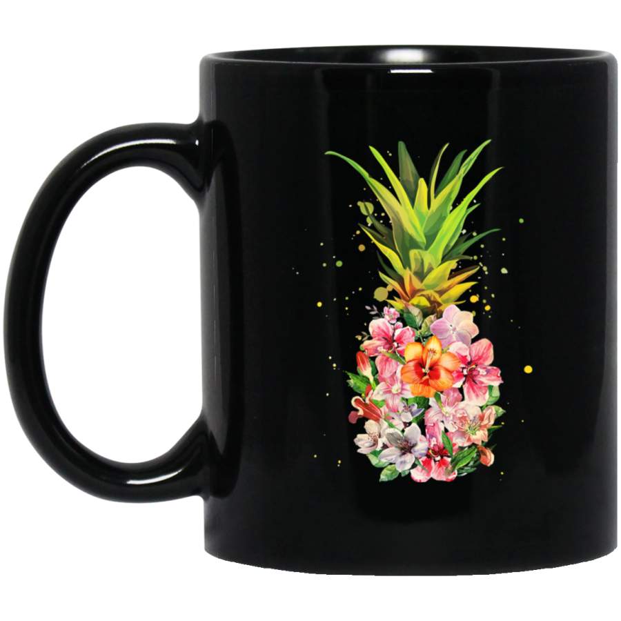 Pineapple Flowers Aloha Hawaii Vintage Hawaiian_1882 Coffee Mug