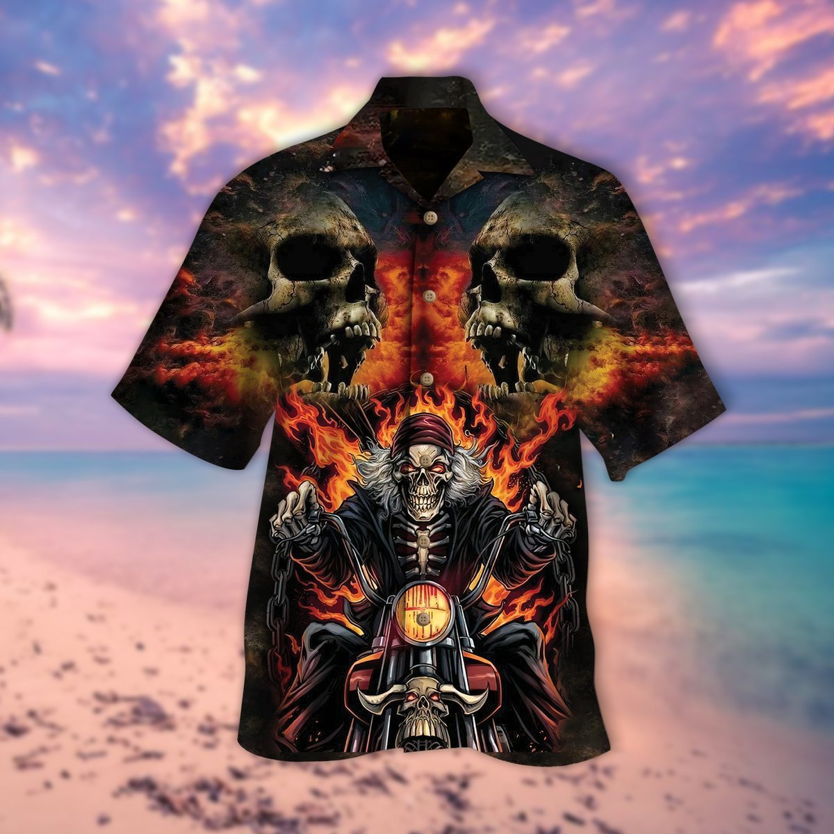 Biker Skull Hawaii Shirt For Men Women Adult Ha14668