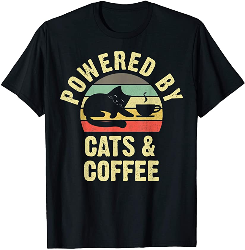 Cats & Coffee Lovers Funny vintage cat kitty kitten lover T-Shirt