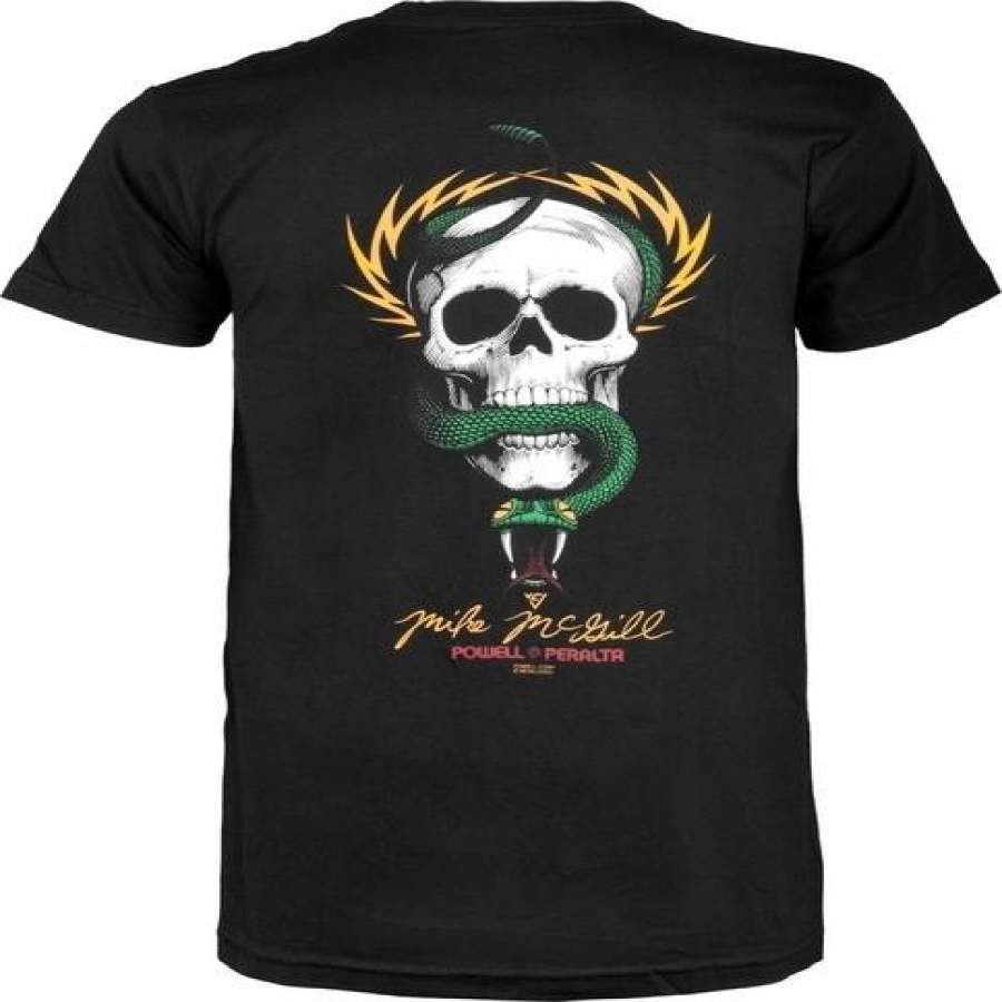 Funny Mens T Shirts Powell-Peralta McGill Skull and Snake T-Shirt Short Sleeve Summer Men’s Custom Tops