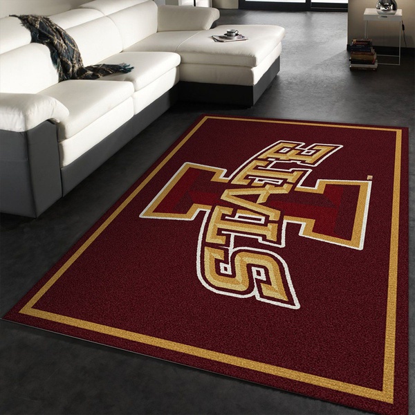 College Spirit Iowa State Sport Area Rug Team Logo Home Decor Floor Decor