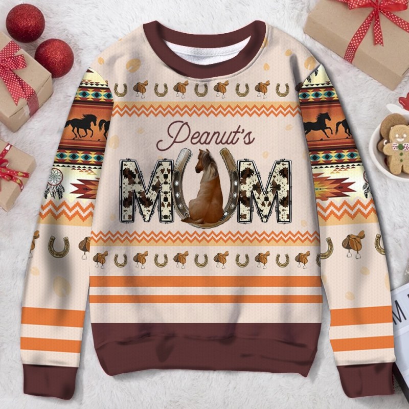 Gift For Horse Mom, Horse Dad Personalized 3D All Over Print Sweater, Custom Gift For Horse Lover