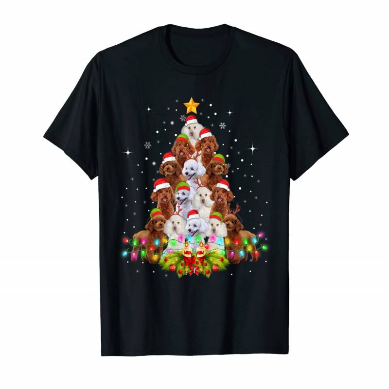 Poodle Dogs Tree Christmas Sweater Xmas Pet Animal Dog Gifts T-shirt