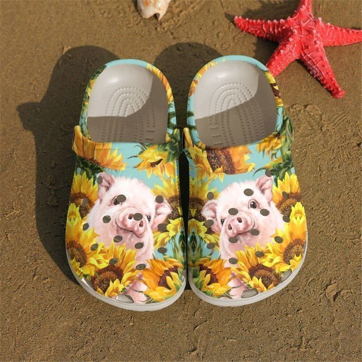 Farmer Sunflower Pig Clog Shoes 2