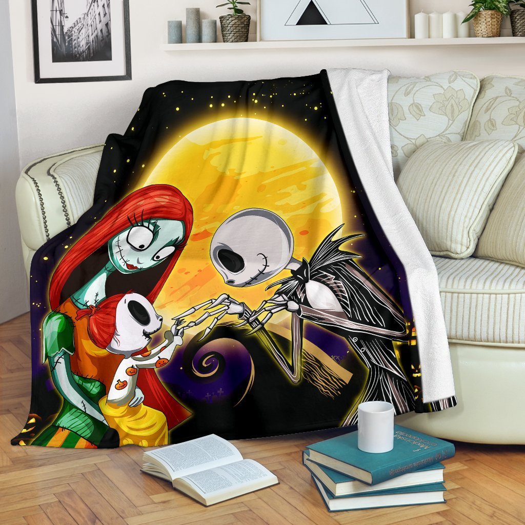 Jack Skellington And Sally Family Premium Blanket