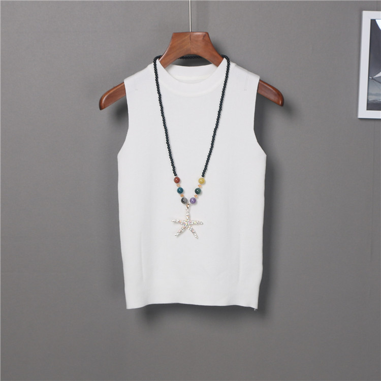 Women’s Slim Knitting O-neck Simple Camisole Tops Female Knitted Tank Top Sleeveless Basic Solid T shirts for Girl alx