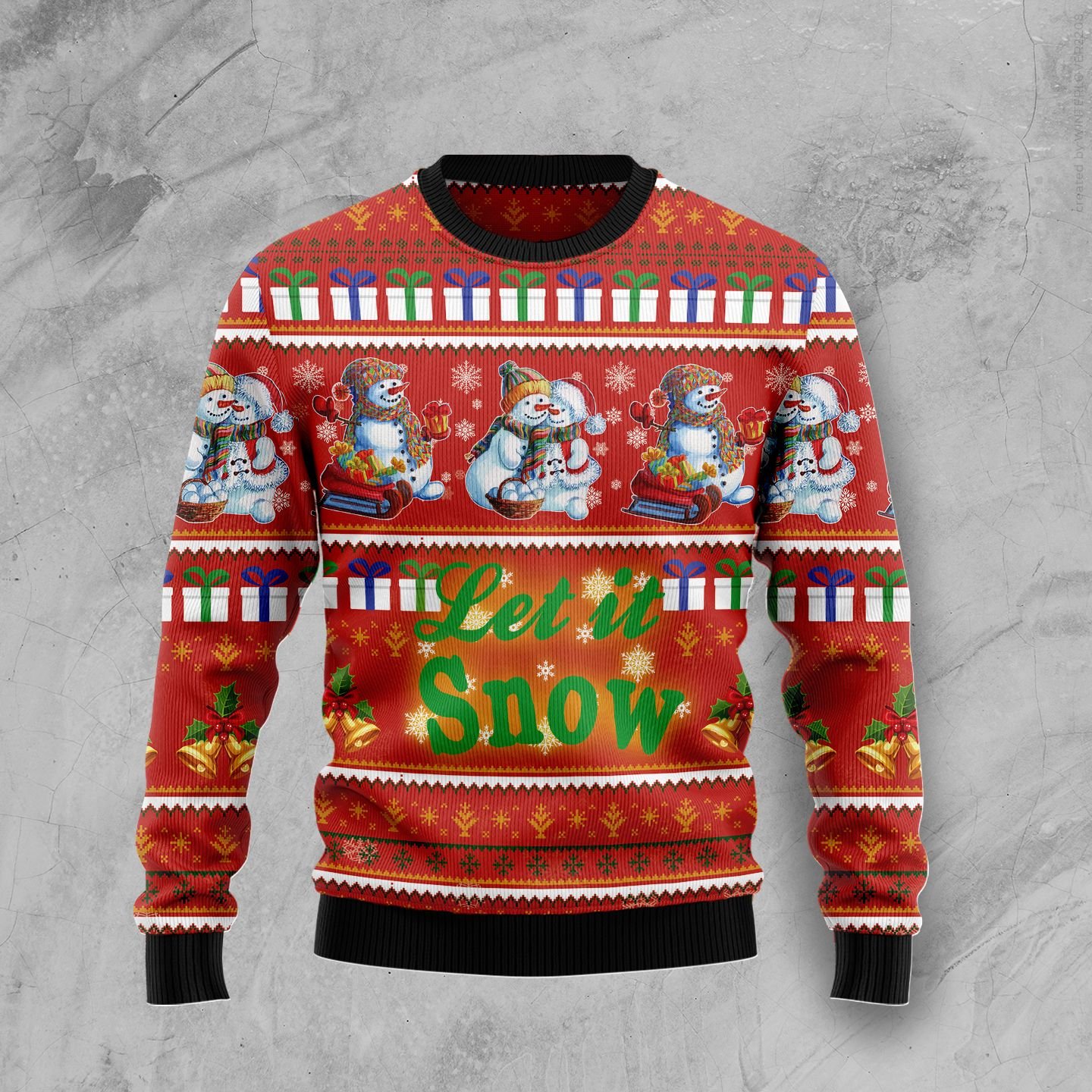 Snowman Let It Snow Ugly Christmas Sweater | For Men & Women | Adult | Us4431