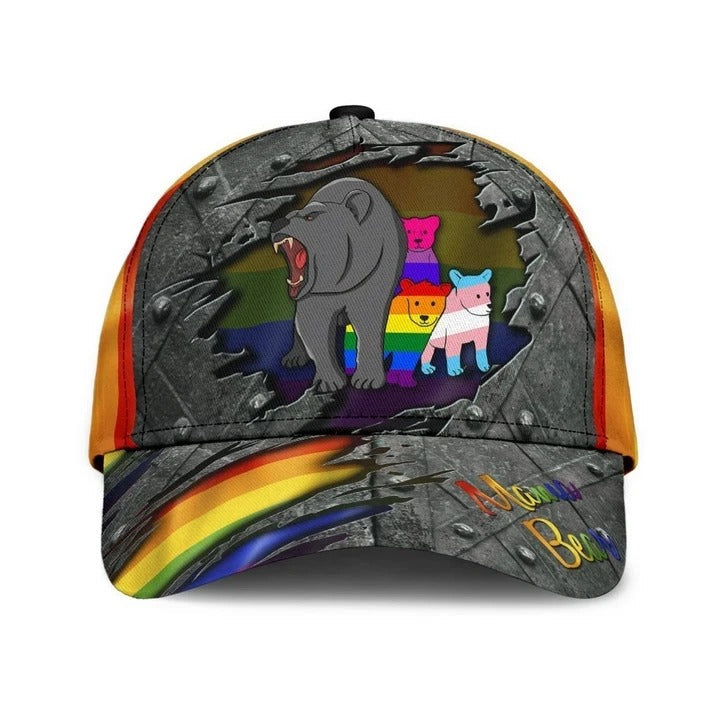 Pride Cap For Gaymer, Mama Bear Family Cool Lgbt 3D Printing Baseball Cap Hat, Lesbian Gifts