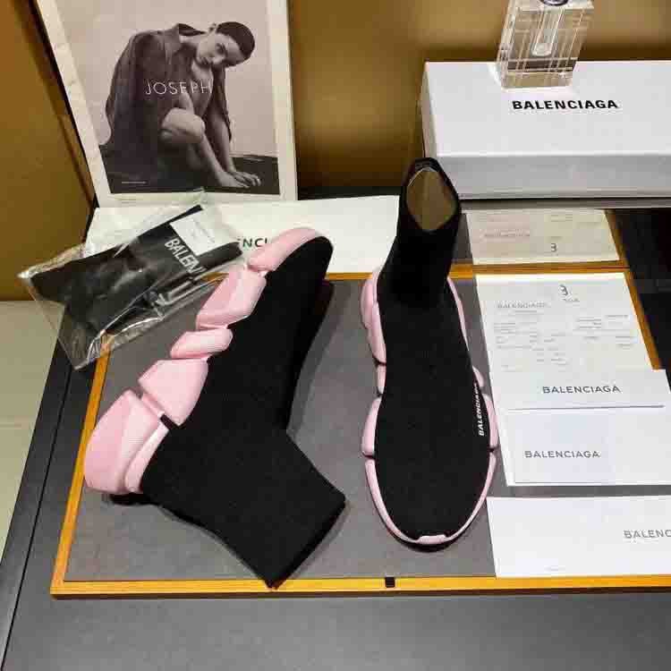 Balenciaga Speed 2.0 Recycled Knit In PinkBlack Shoes Sneakers SNK882764893