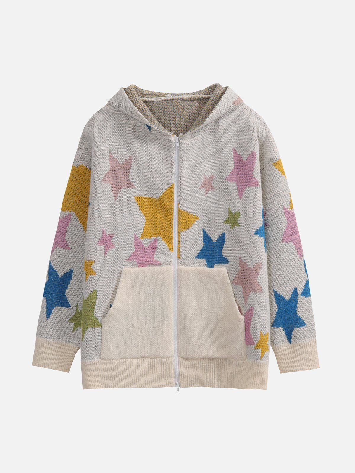 Talishko™ – Star Jacquard Knit Hoodie