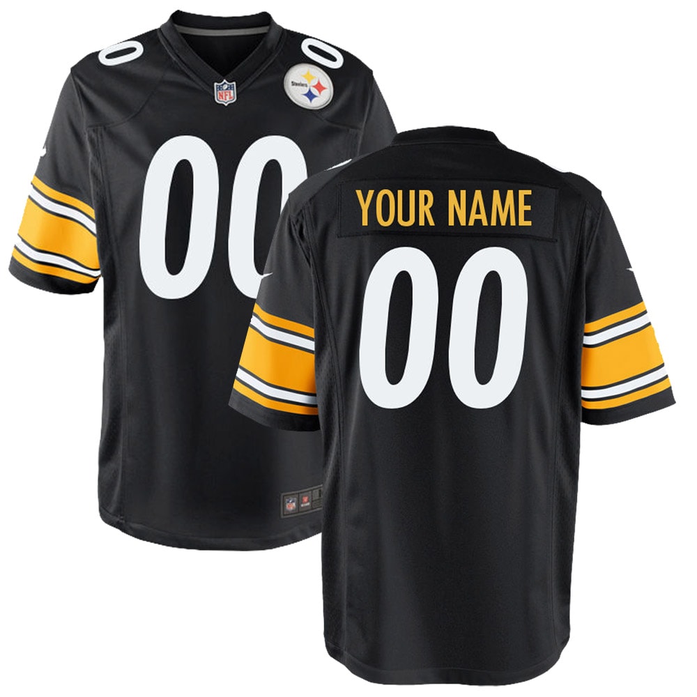 Pittsburgh Steelers Youth Custom Game Jersey – Black