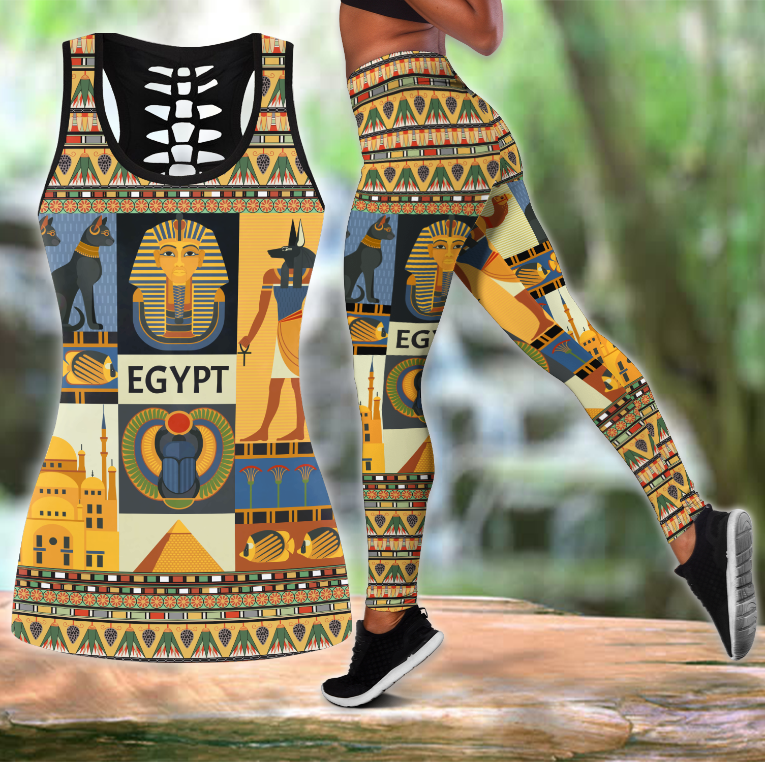 Women Tank Top Ancient Egyptian Mythology Culture 3D Print Combo Legging Tank