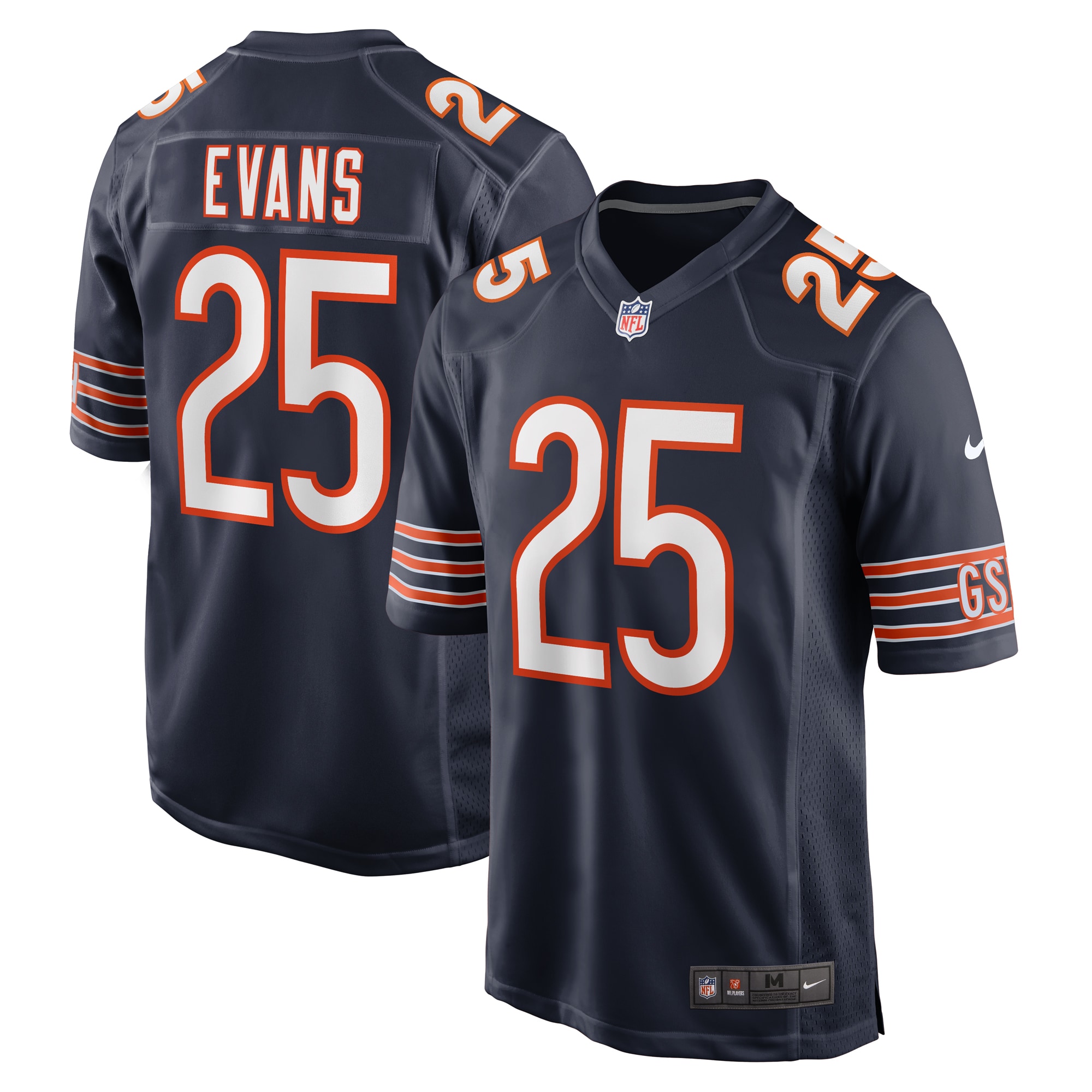 Men’s Chicago Bears Darrynton Evans  Navy  Game Jersey