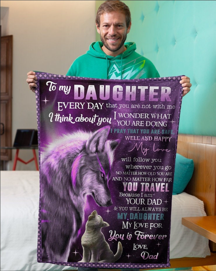 Personalized To My Daughter Dad  Christmas Gift Christmas Blanket Customized Blanket Daughter Blanket Dad Gift Daughter