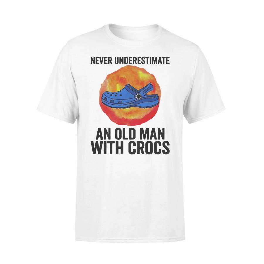 Never Underestimate An Old Man With Crocs Blood Moon T-Shirt