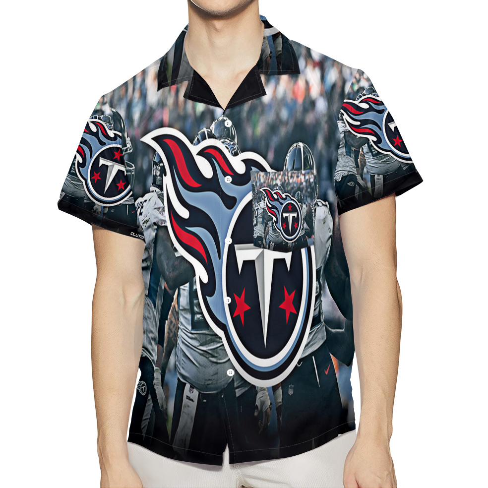 Tennessee Titans Emblem V20 3D All Over Print Summer Beach Hawaiian Shirt With Pocket