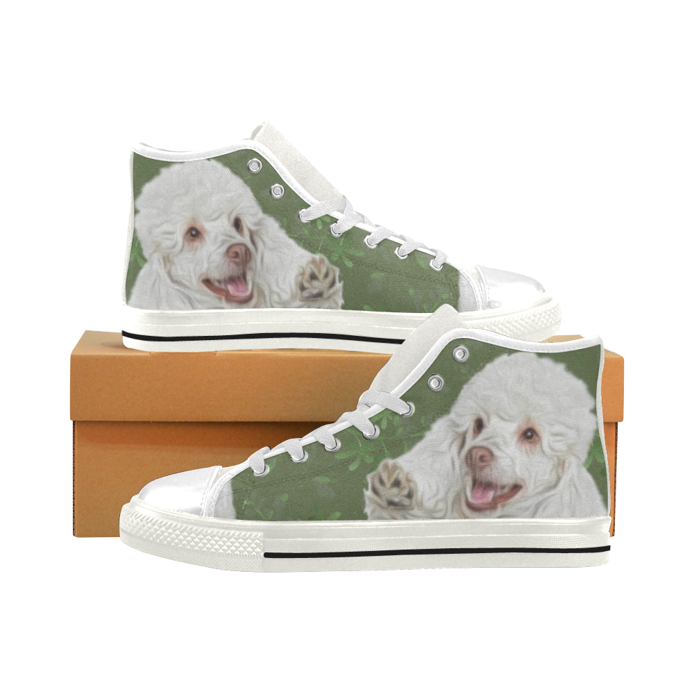 Poodle Lover White Men’s Classic High Top Canvas Shoes