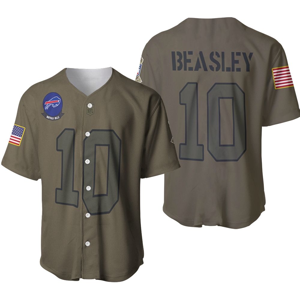 Buffalo Bills Cole Beasley #10 NFL Great Player Camo 2019 Salute To Service Custom 3D Designed Allover Custom Gift For Bills Fans Baseball Jersey