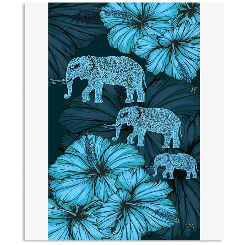 With Blue Hibiscus Elephant Phone Case Gift For Elephant Lovers Vertical Poster