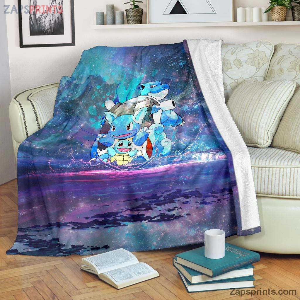 Squirtle Splash Pokemon Blanket