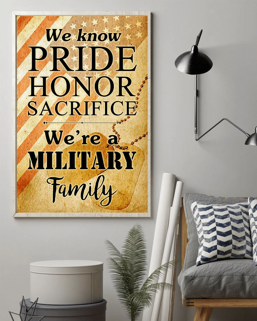 We Are A Military Family Poster Canvas – Vintage Home Decor Wall Art Evg80987