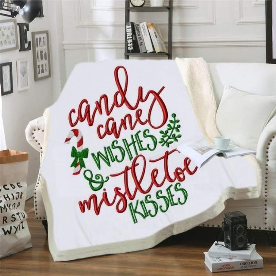 X-Mas Candy Cane Wishes Blanket Christmas Decoration Ideas Christmas Gift Ideas