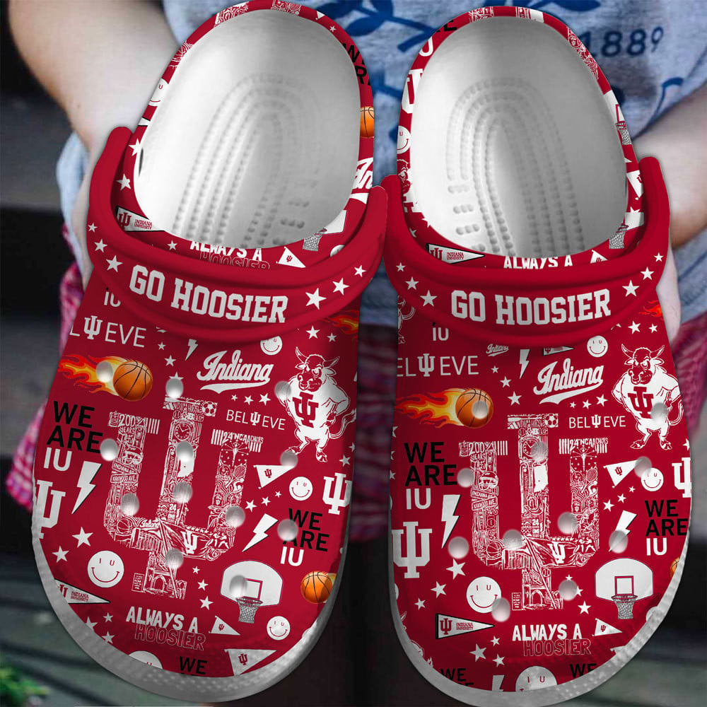 Indiana Hoosiers NCAA Sport Crocss Clogs Crocband Shoes Comfortable For Men Women and Kids