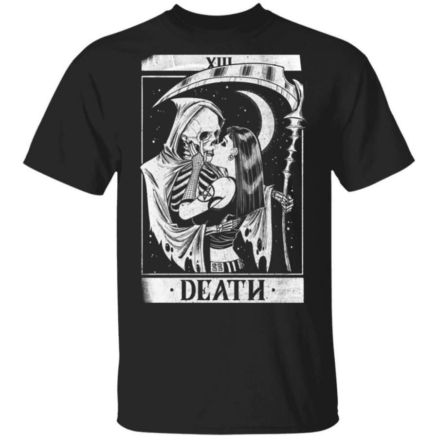 Blackcraft Vintage Death the Grim Reaper Kiss Tarot Card Coffee Mug Unisex Men Women Tshirt