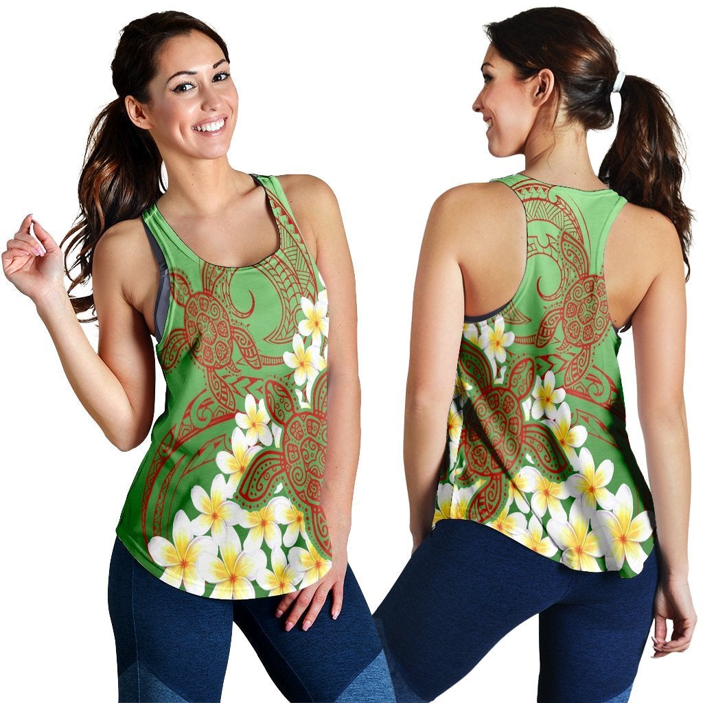 Hawaiian Turtle Plumeria Racerback Tank Green Style Ah Ha4873