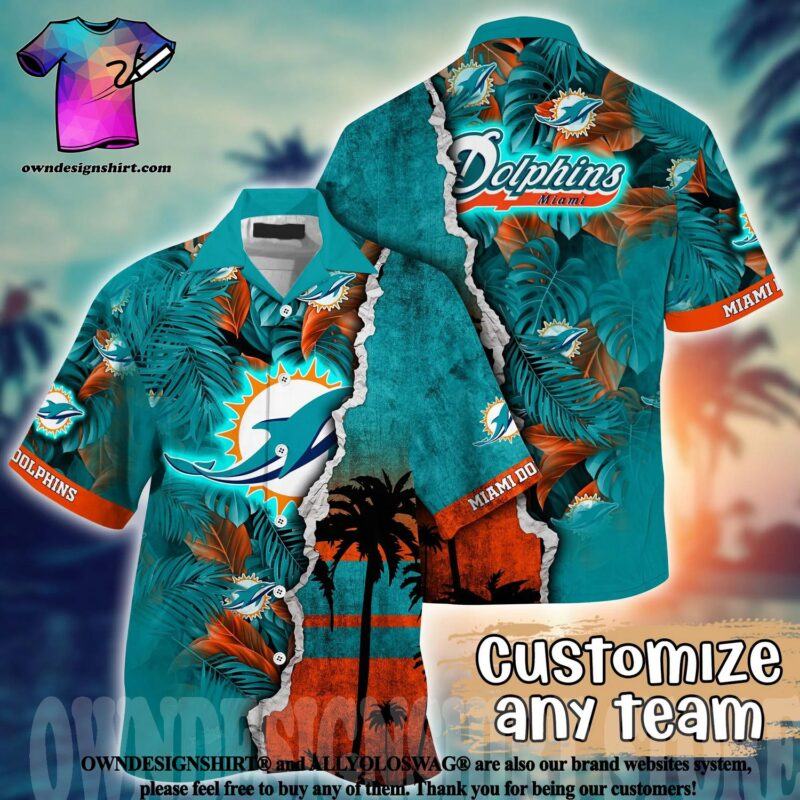 Miami Dolphins Nfl Flower Unisex Full Printing Hawaiian Shirt