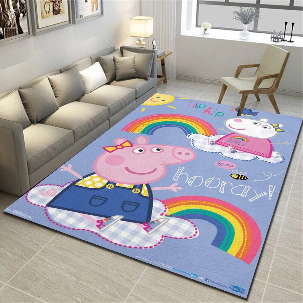 Peppa Pig Hooray Area Rugs, Living Room Carpet