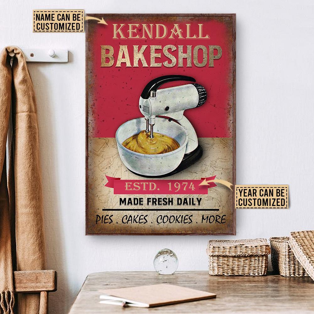 Aeticon Gifts Personalized Bakeshop Made Fresh Daily Canvas Mom Dad Gift Home Decor