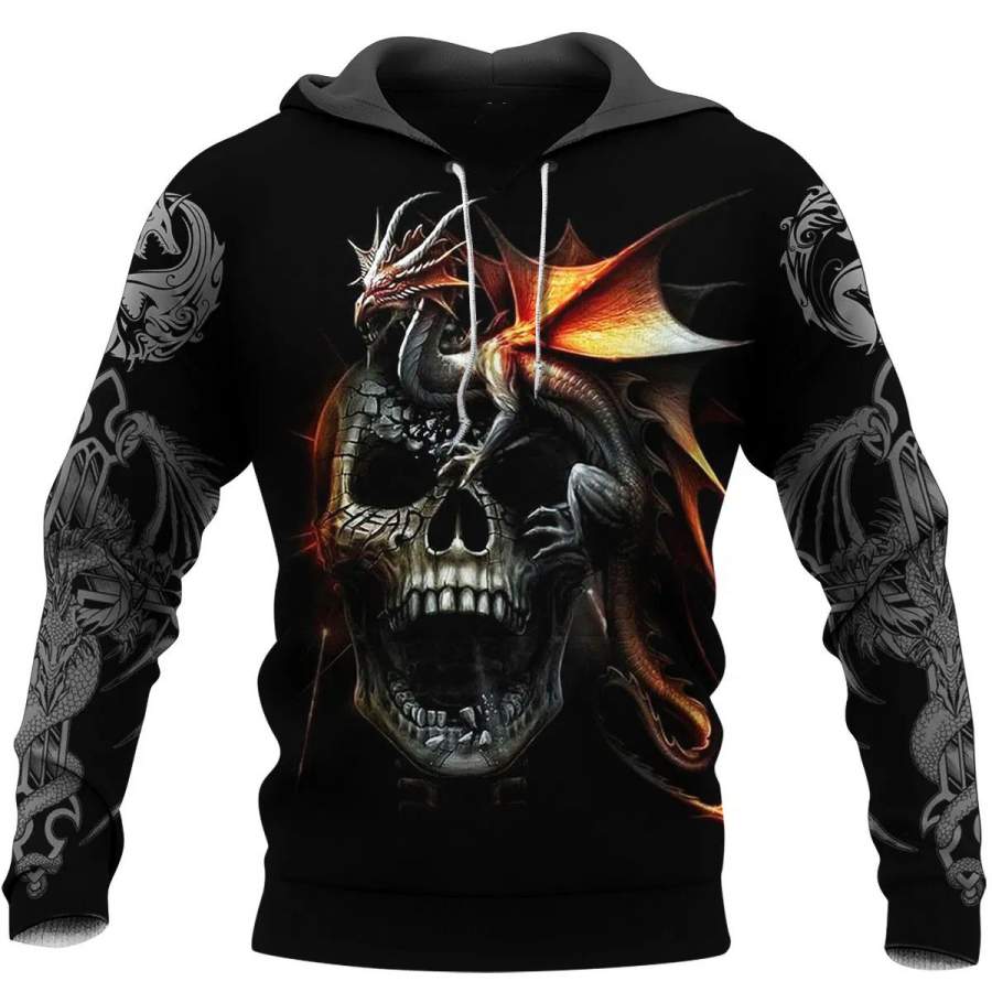 3D Tattoo and Dungeon Dragon Hoodie T Shirt For Men and Women NM050941