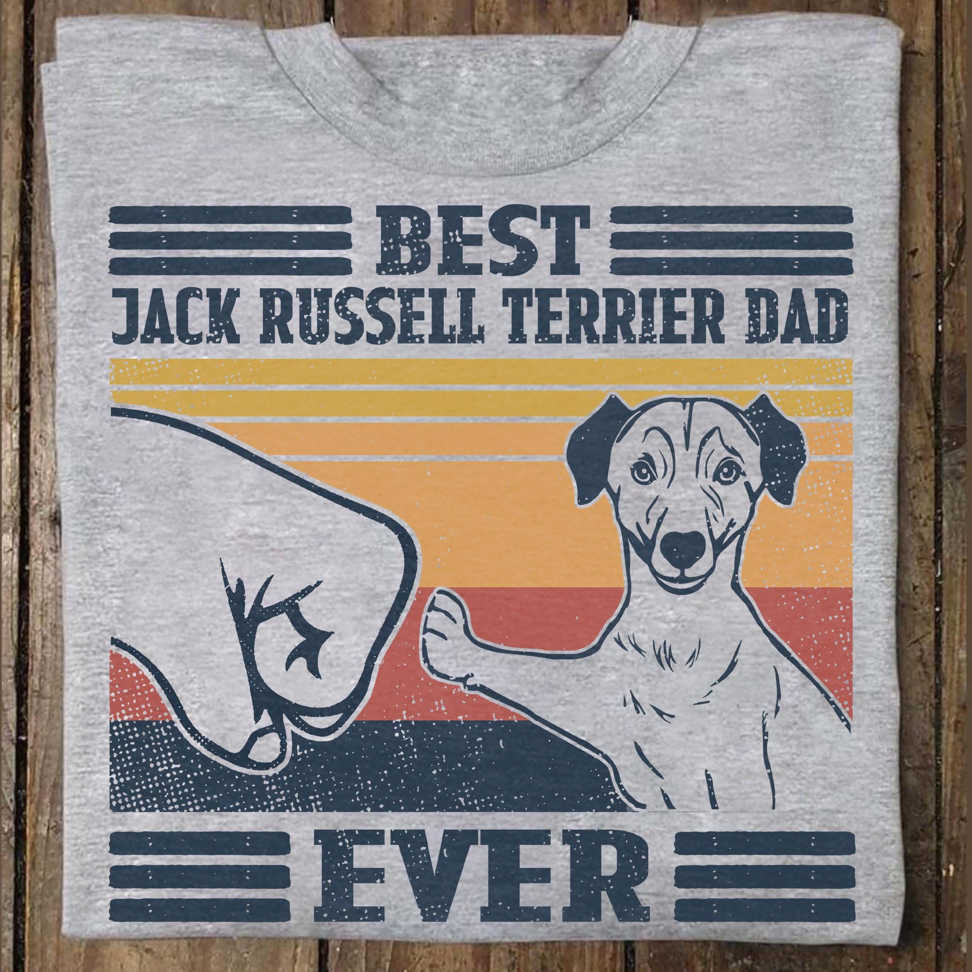 Best Jack Russell Terrier Dad Ever Vintage Graphic Unisex T Shirt, Sweatshirt, Hoodie Size S – 5XL